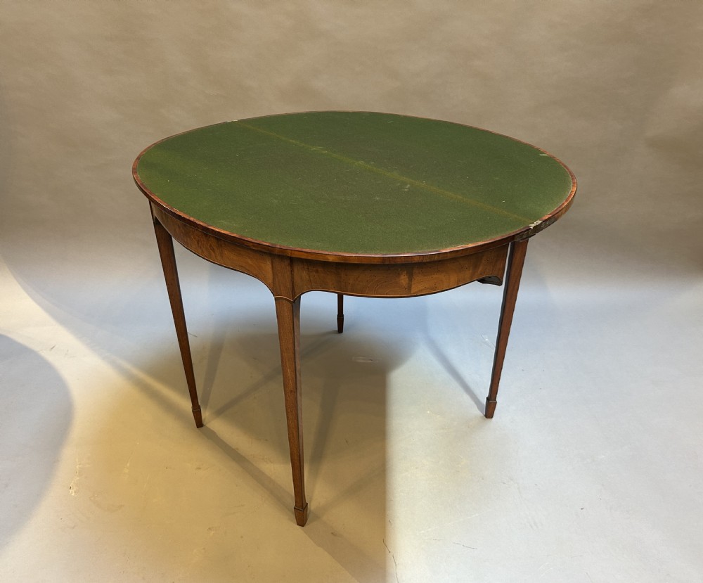 George III demi-lune card table View VI