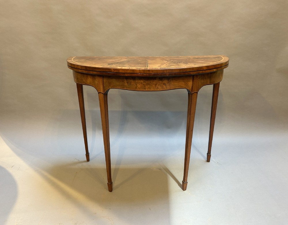 George III demi-lune card table View VII