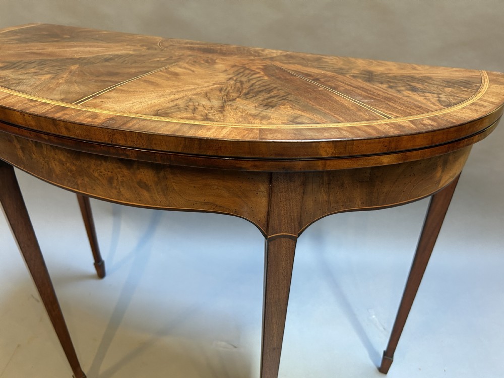 George III demi-lune card table View VIII