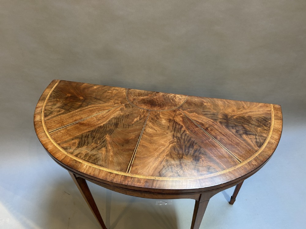 George III demi-lune card table View IX