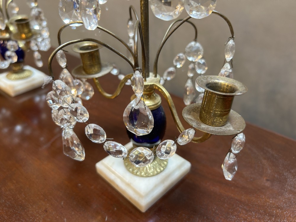 Pair C19th lustre Candlesticks View IV