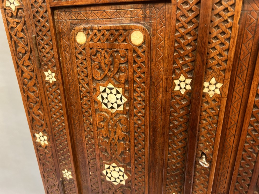 Moorish inlaid hardwood corner display cabinet View IV