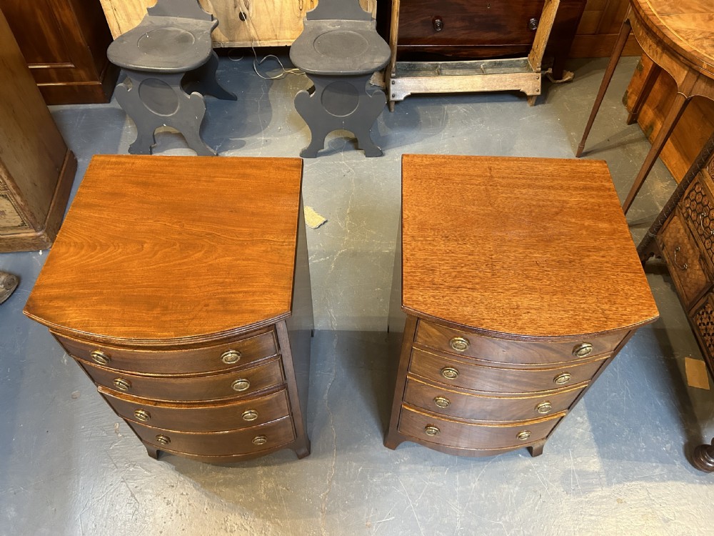 Pair Edwardian Mahogany Bedside Chest Of Drawers View II