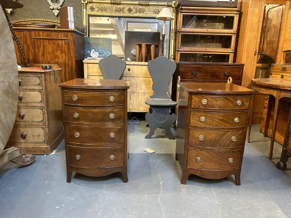 Pair Edwardian Mahogany Bedside Chest Of Drawers View III