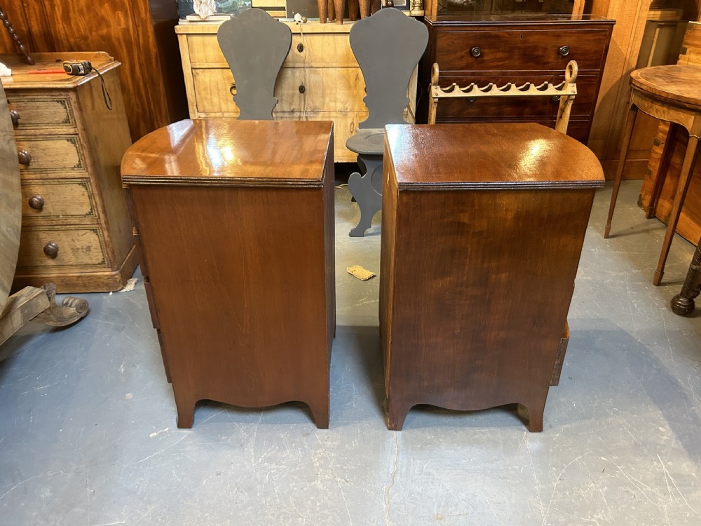 Pair Edwardian Mahogany Bedside Chest Of Drawers View IV