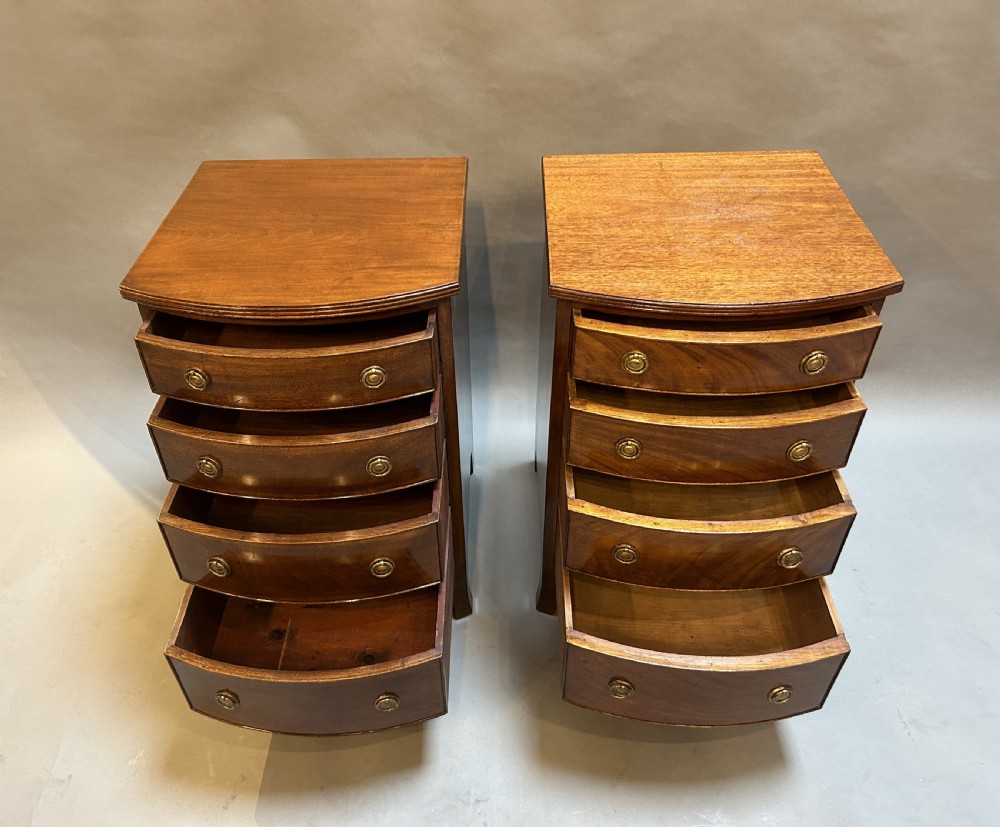 Pair Edwardian Mahogany Bedside Chest Of Drawers View V