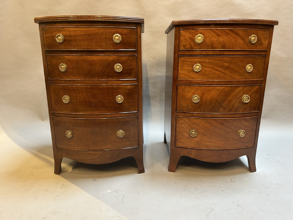 Pair Edwardian Mahogany Bedside Chest Of Drawers View VI