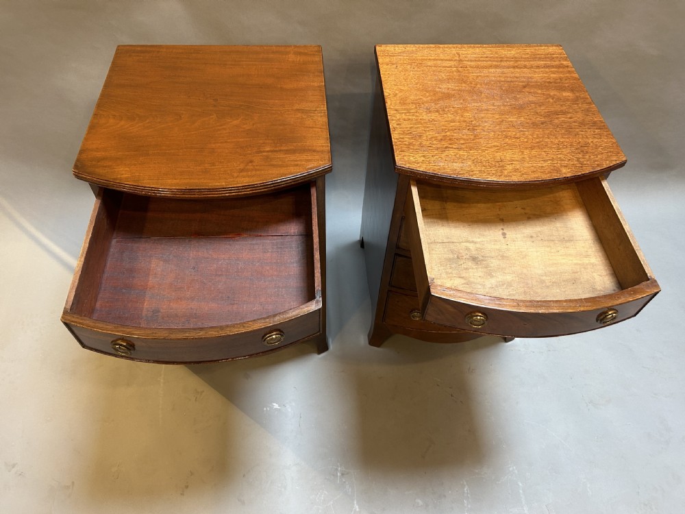 Pair Edwardian Mahogany Bedside Chest Of Drawers View VIII