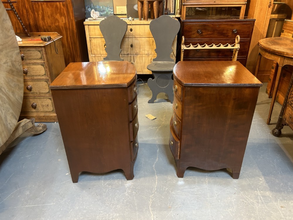 Pair Edwardian Mahogany Bedside Chest Of Drawers View X