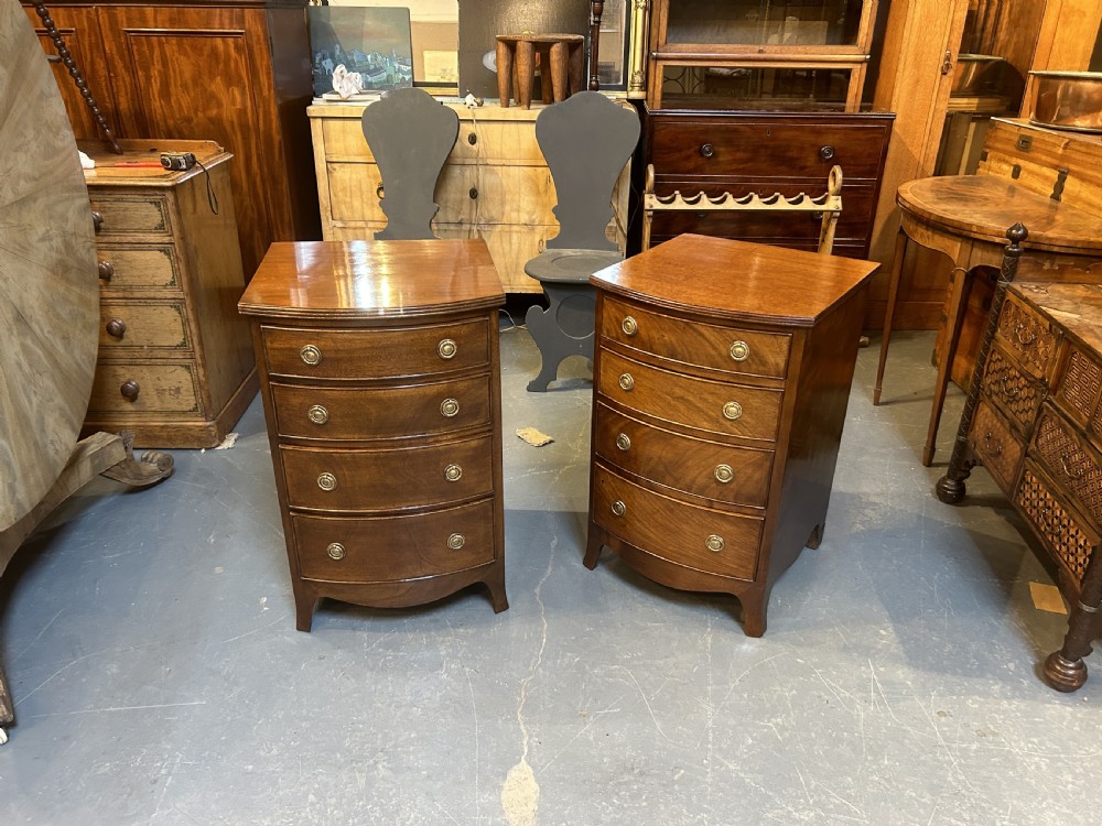 Pair Edwardian Mahogany Bedside Chest Of Drawers View XI