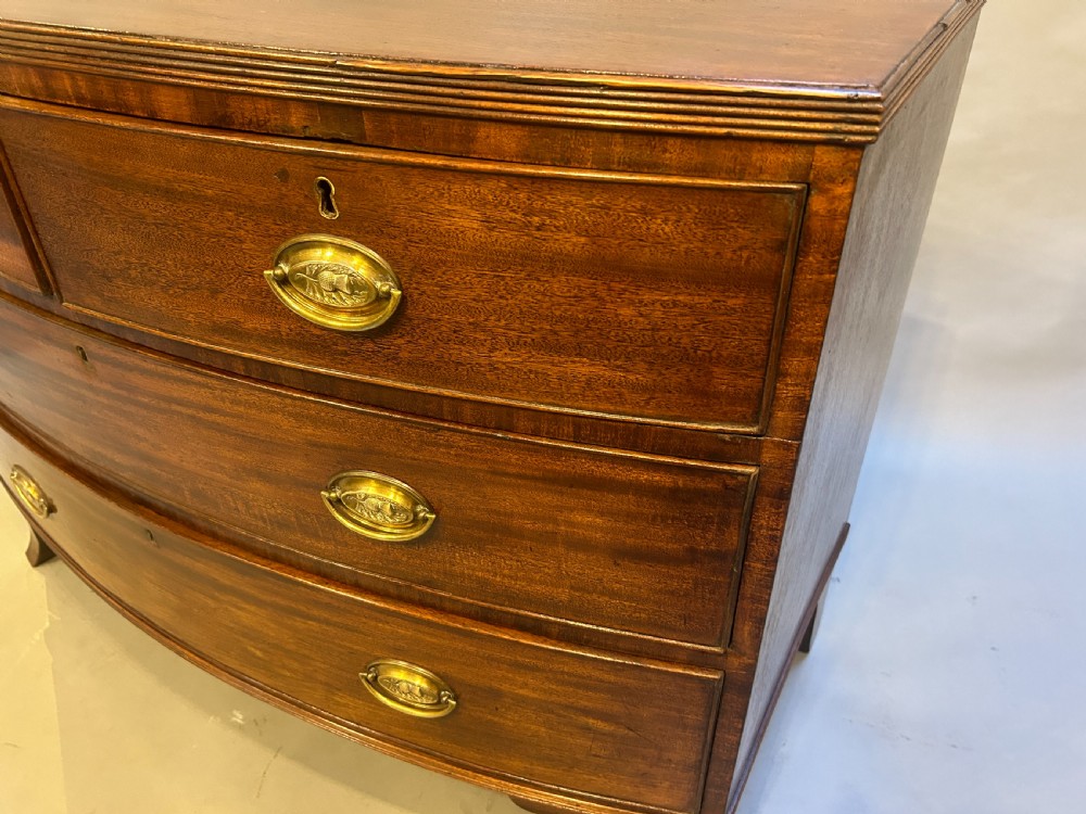 George III mahogany bow-front chest of drawers View II