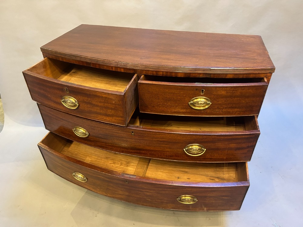 George III mahogany bow-front chest of drawers View III
