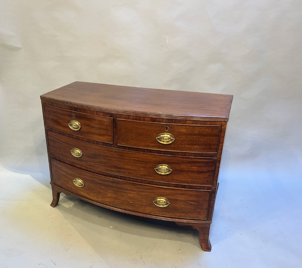 George III mahogany bow-front chest of drawers View IX