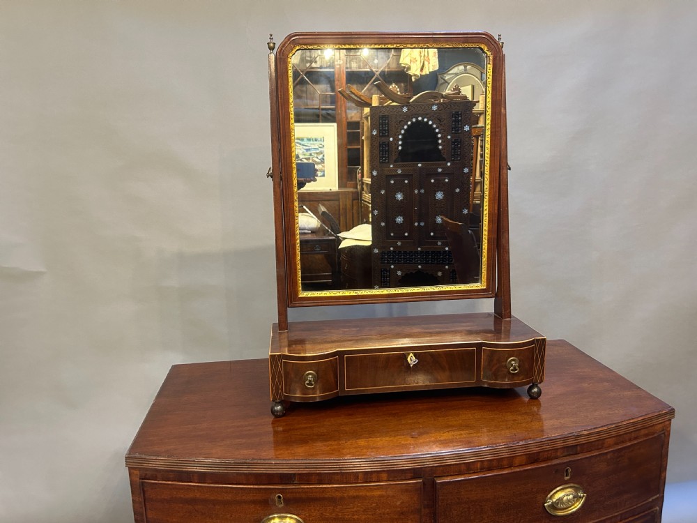 George III mahogany dressing table mirror