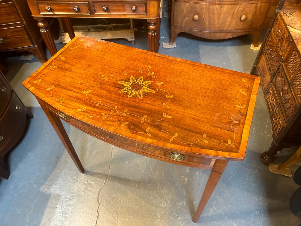 George III inlaid mahogany side table View IX