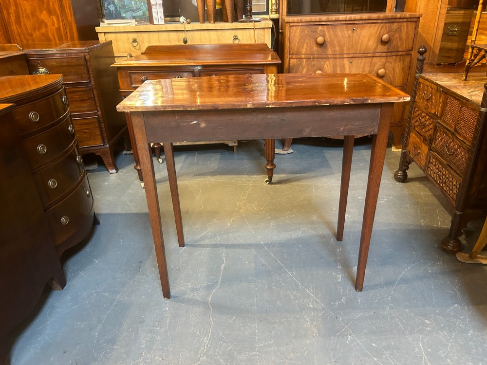 George III inlaid mahogany side table View XI