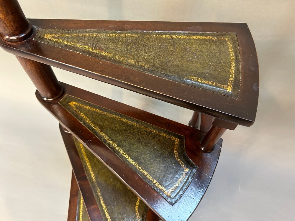 spiral mahogany Library steps View III