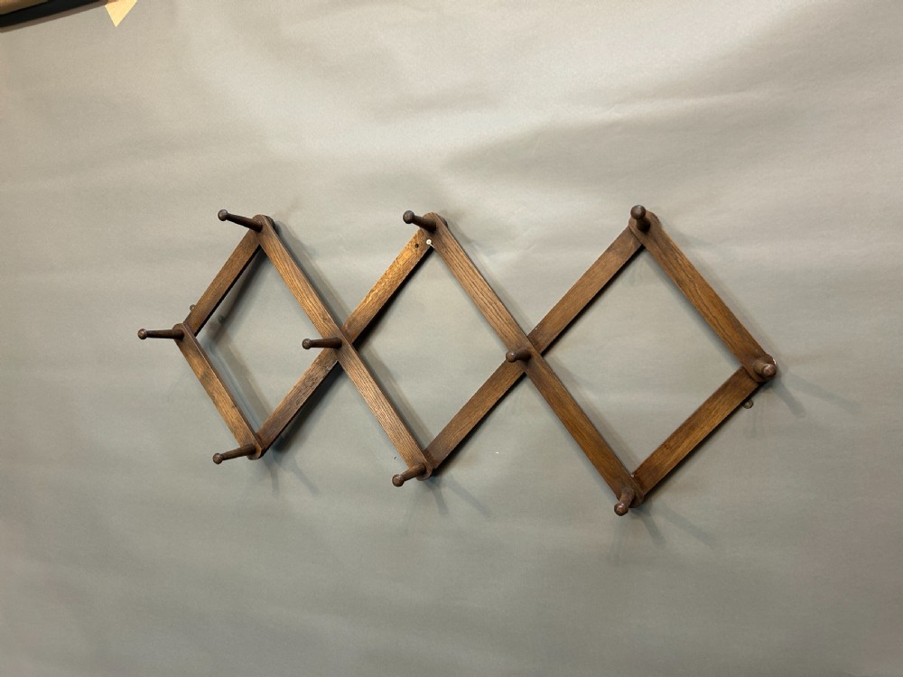 C19th oak coat & hat rack