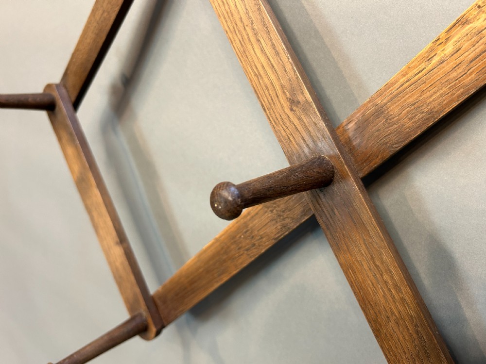 C19th oak coat & hat rack View II