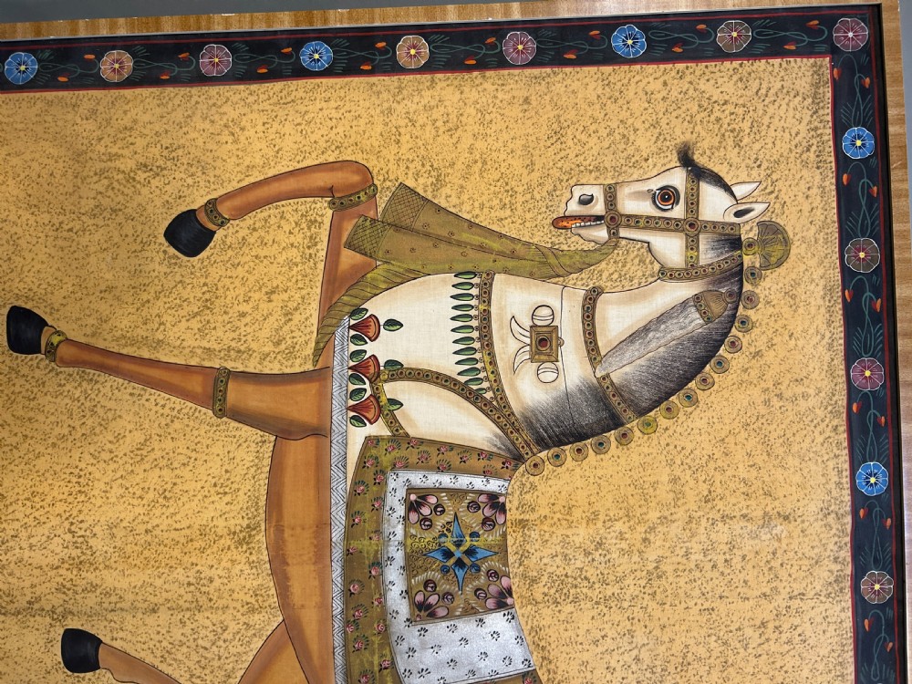 Mughal Horse Portrait On Silk View II