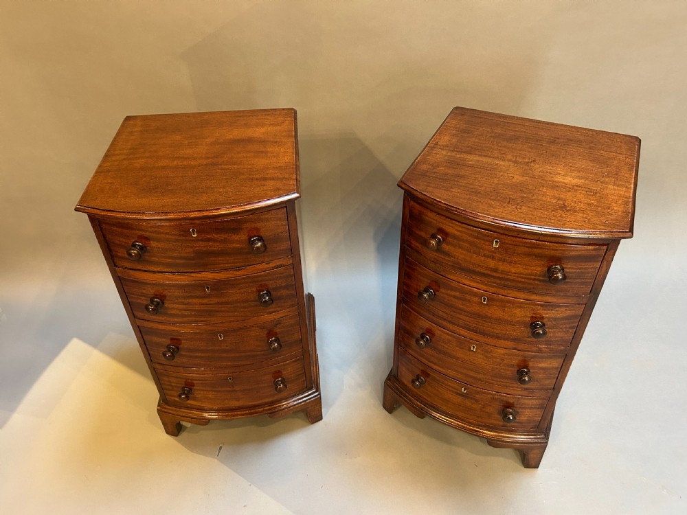 Pair antique mahogany bedside chests View II