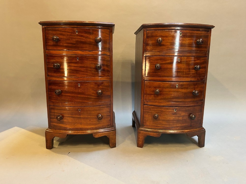 Pair antique mahogany bedside chests View III