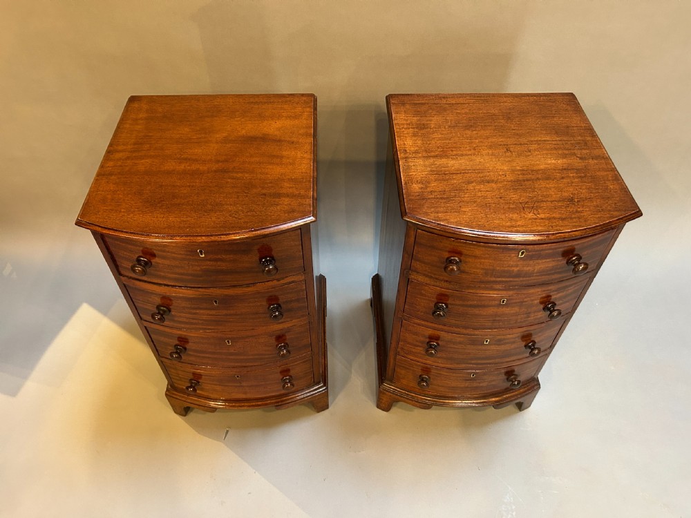 Pair antique mahogany bedside chests View IV