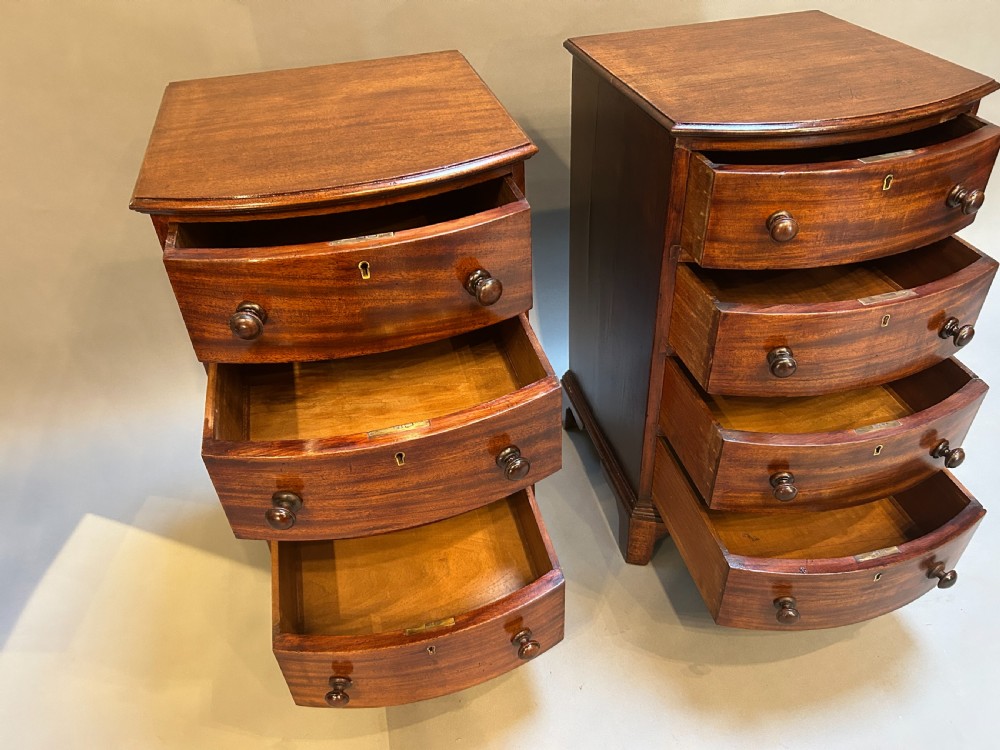 Pair antique mahogany bedside chests View V