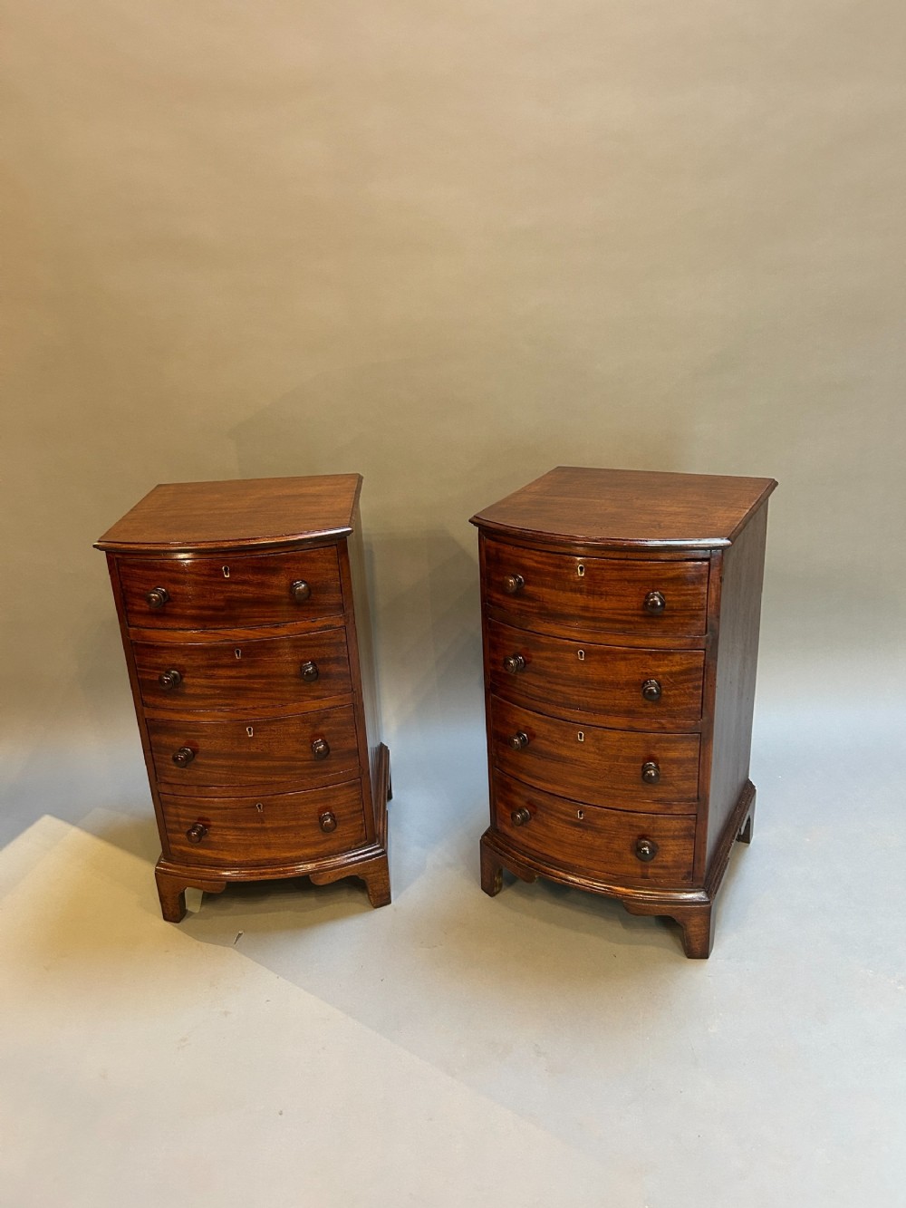 Pair antique mahogany bedside chests