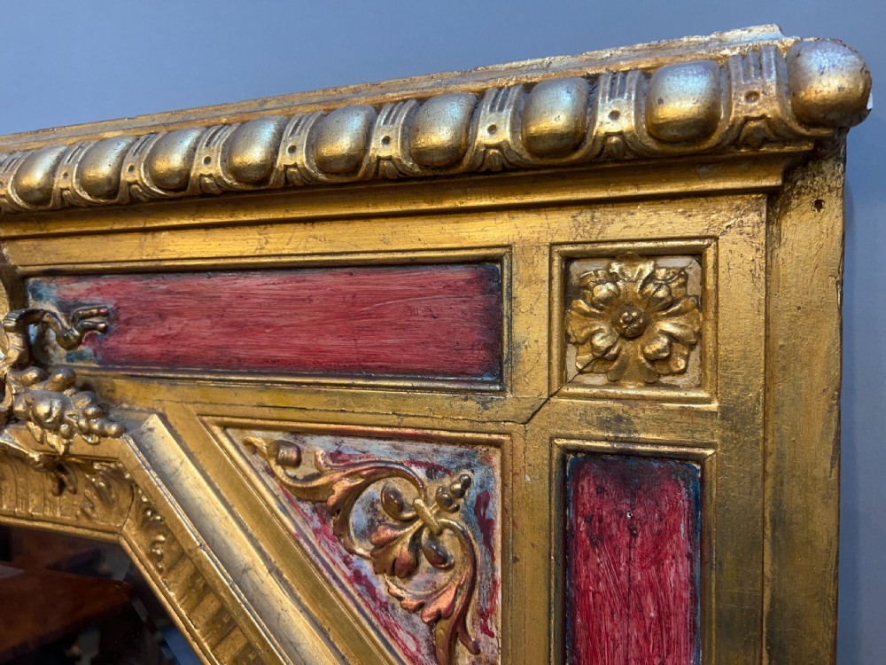 French Gilt & Painted Large Overmantel Mirror View II
