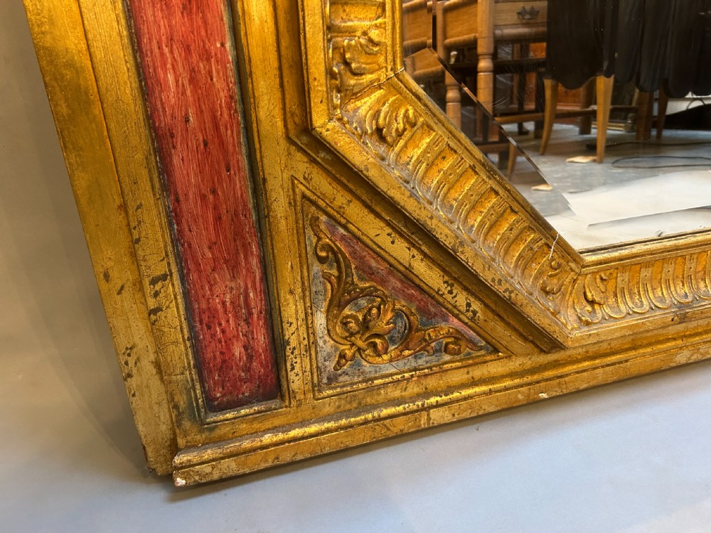 French Gilt & Painted Large Overmantel Mirror View IV