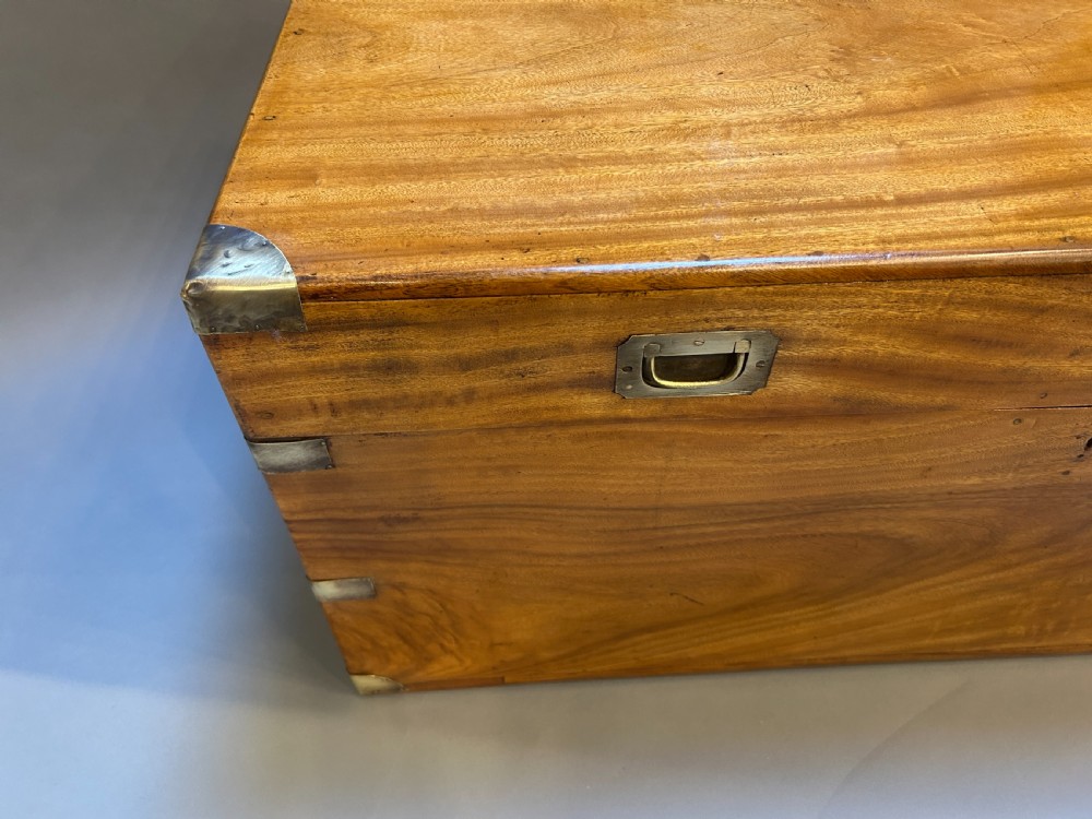 C19th camphor campaign chest trunk View III