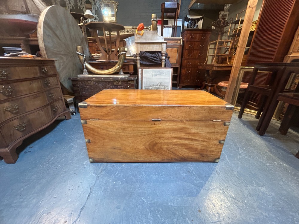 C19th camphor campaign chest trunk View VI
