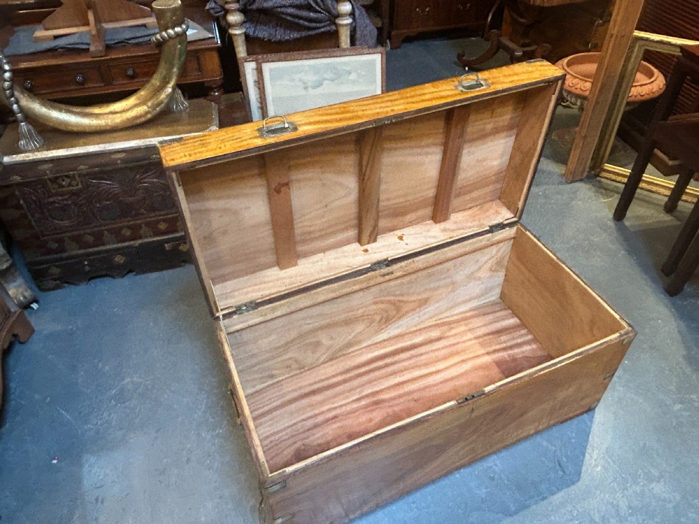 C19th camphor campaign chest trunk View IX