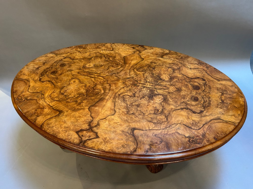 Victorian Oval Walnut Coffee Table View III