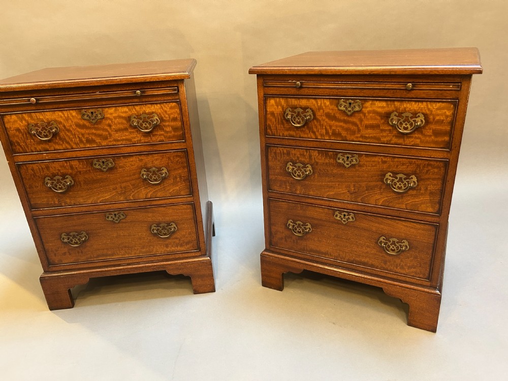 Pair Georgian Revival Bedside Chest Of Drawers View II