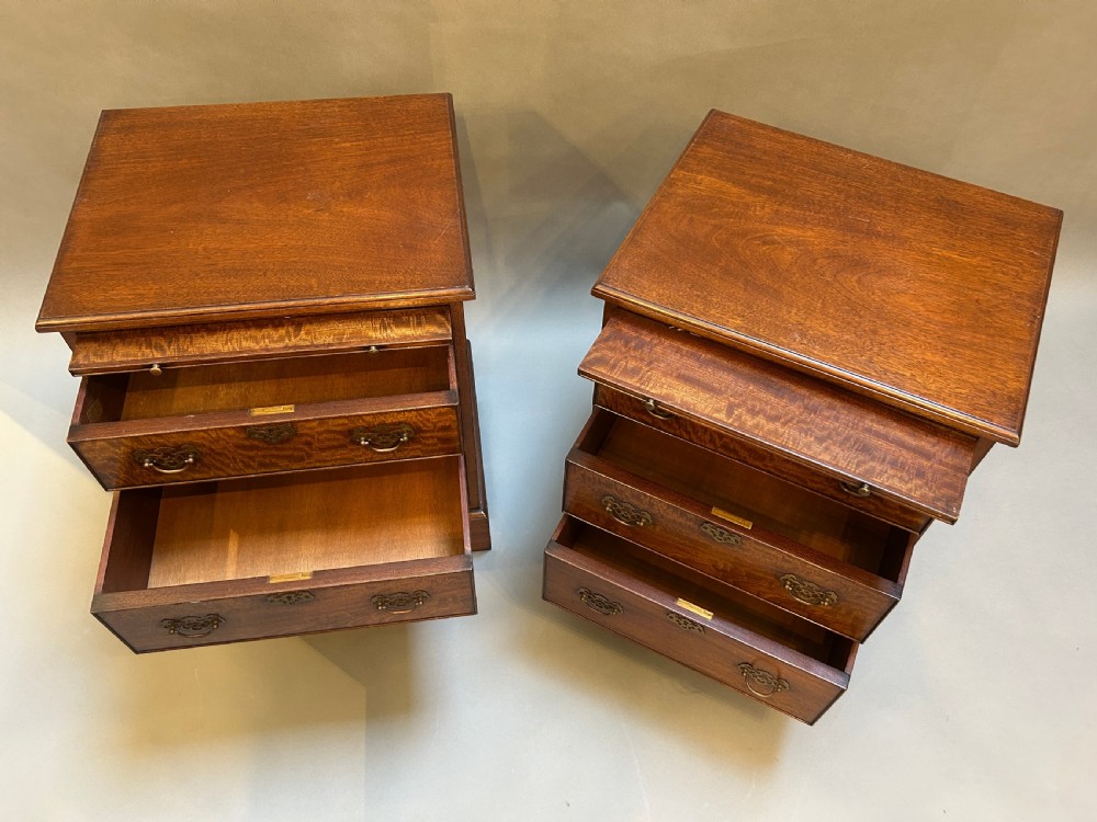 Pair Georgian Revival Bedside Chest Of Drawers View IV