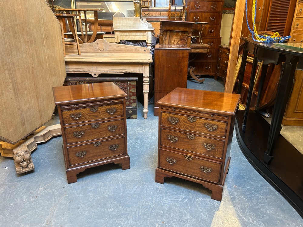 Pair Georgian Revival Bedside Chest Of Drawers View V