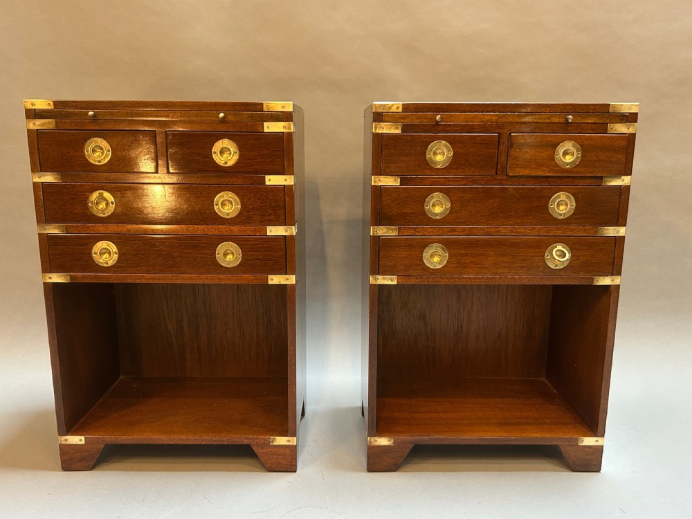 Pair Campaign Style Bedside Chests View IV