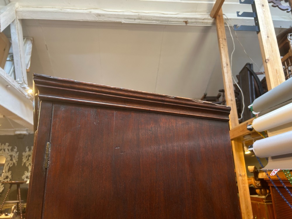 Antique George III Mahogany Linen Press Of Narrow Proportions View XIV