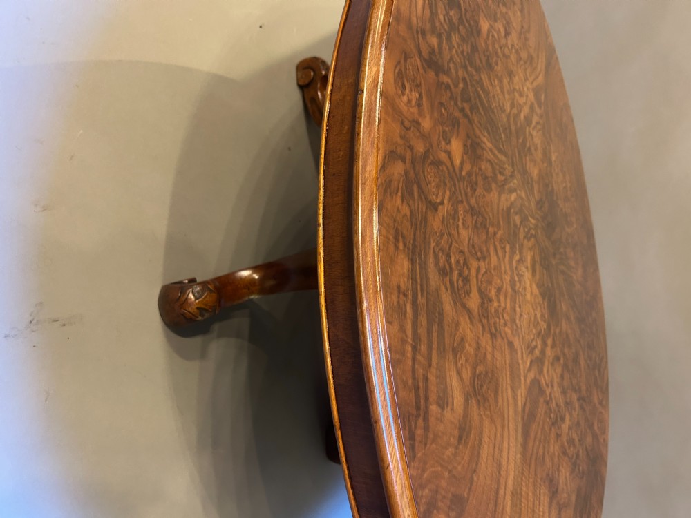 Victorian Figured Walnut Oval Coffee Table View IV
