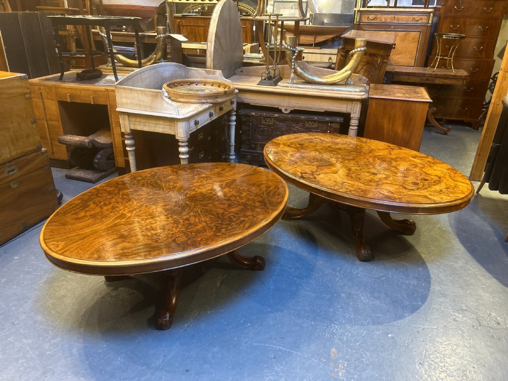 Victorian Figured Walnut Oval Coffee Table View IX