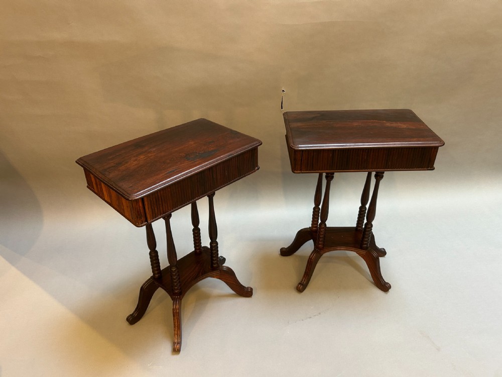 Pair Continental Rosewood Bedside Tables