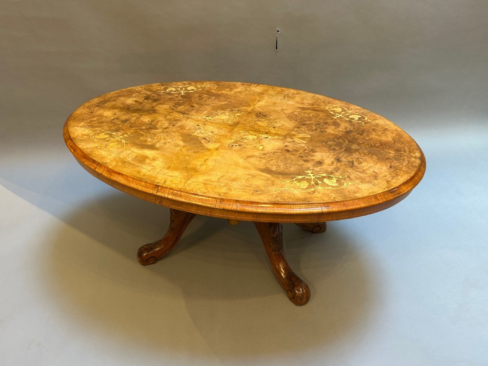 Victorian Oval Walnut Coffee Table