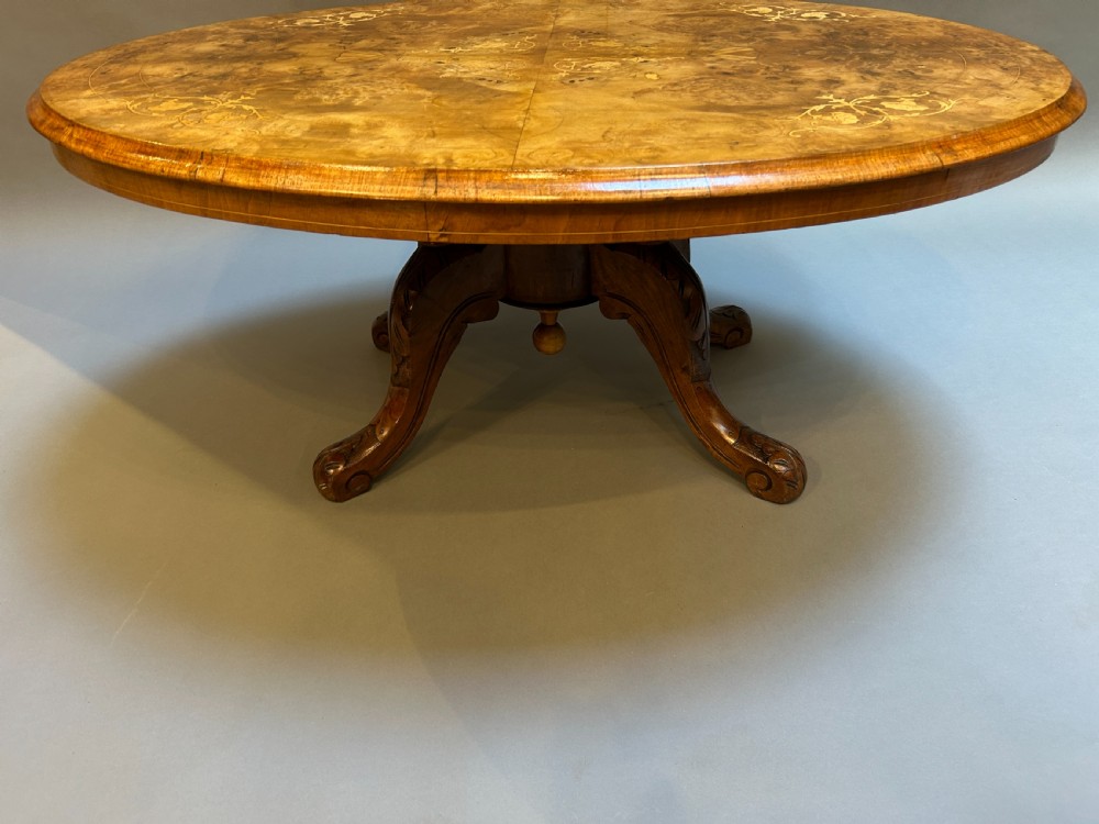 Victorian Oval Walnut Coffee Table View V