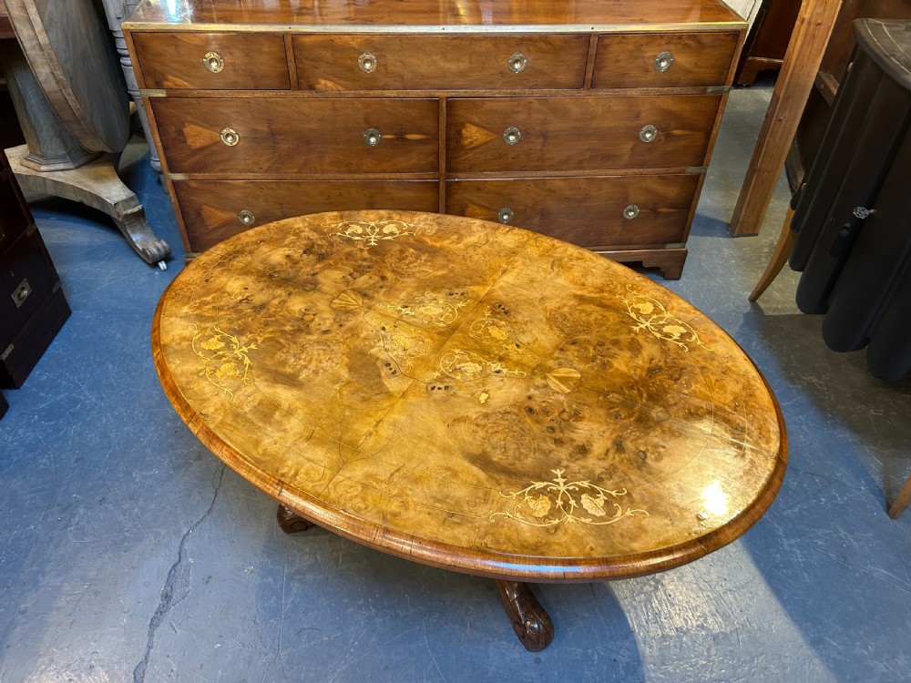 Victorian Oval Walnut Coffee Table View VIII