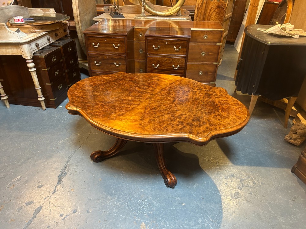 Victorian Burr Walnut Coffee Table View VI