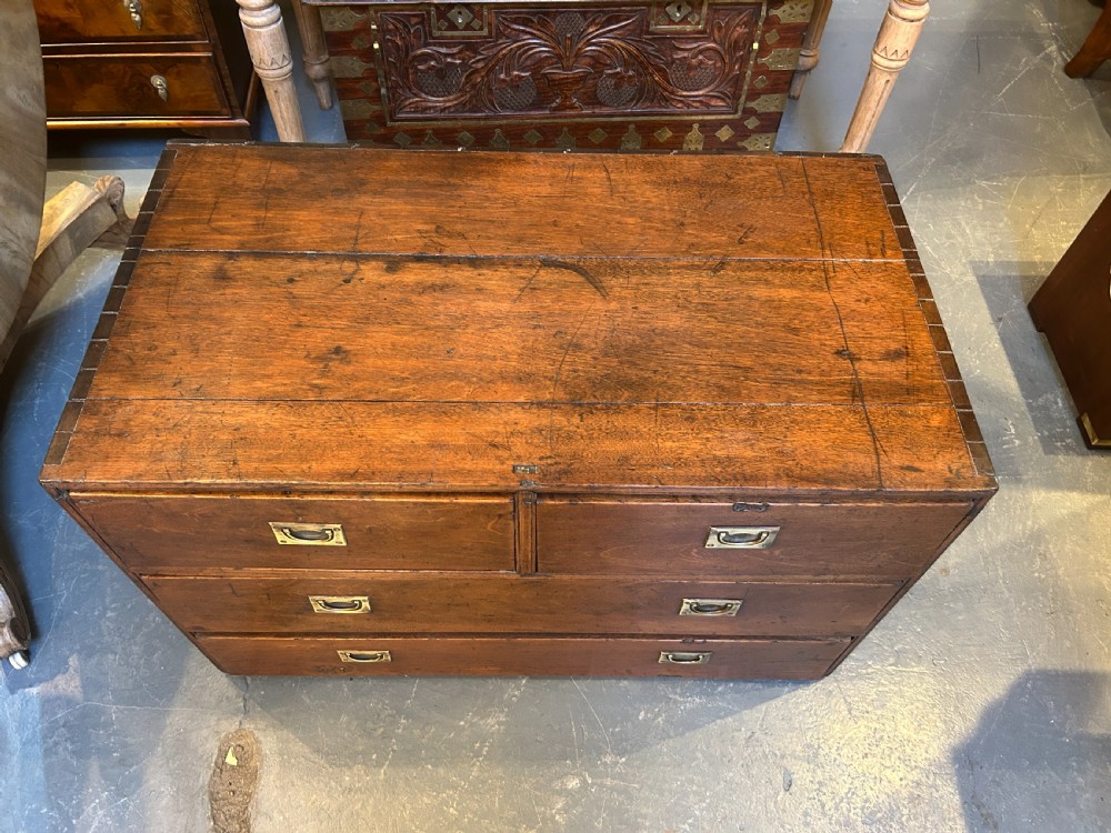 Pair Colonial Campaign  Chest Of Drawers View VII