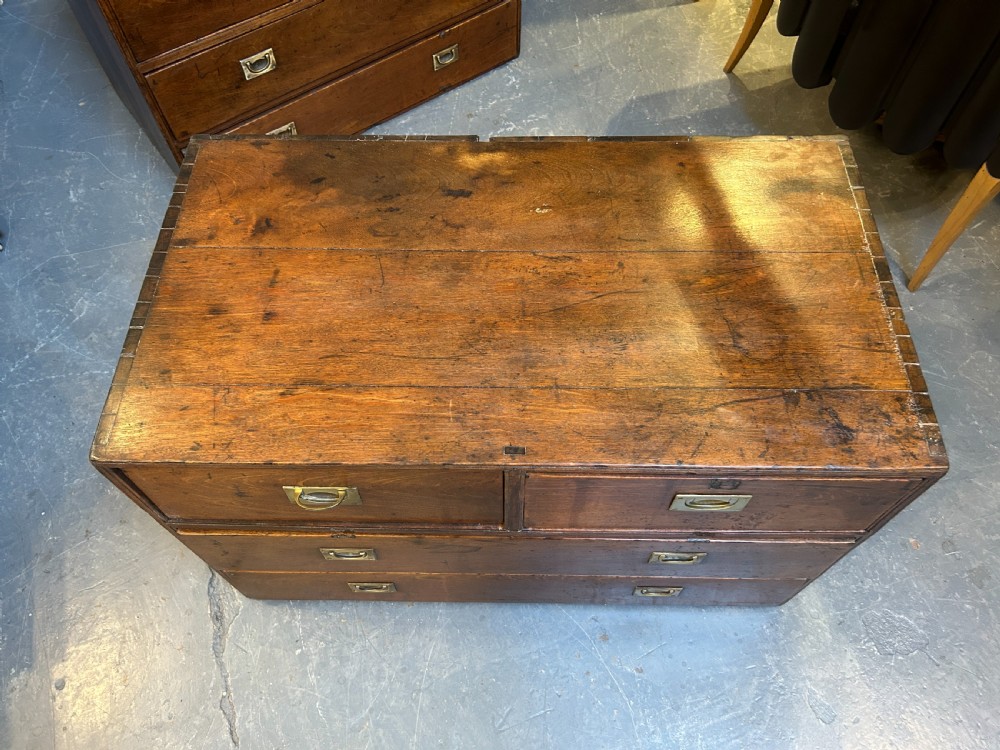 Pair Colonial Campaign  Chest Of Drawers View XI