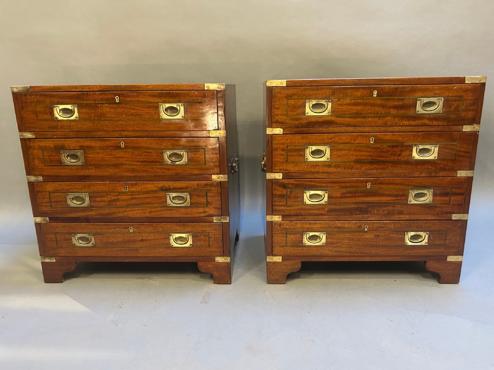 Pair Of Campaign Chest Of Drawers View IV